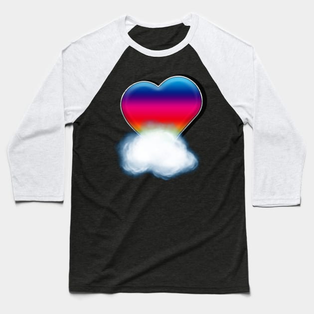 Rainbow Heart Heaven 2 Baseball T-Shirt by Ratherkool